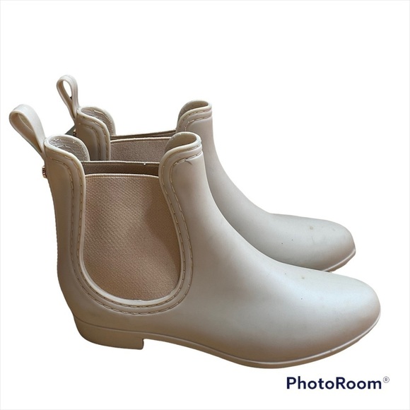 Catherine Malandrino Off White Ankle Rain Boots Sz 9 Women’s - Picture 1 of 8